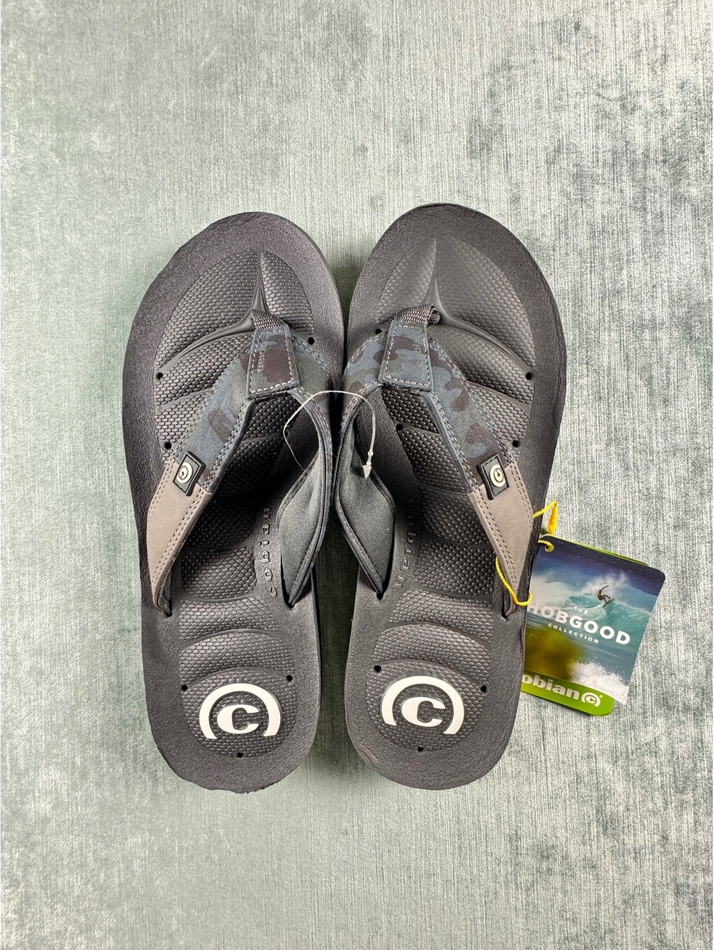 Cobian Hobgood Men's Size 11 Gray Camo Flip Flop Sandals NWT